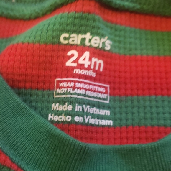 Carter Christmas Thermal pajamas Size 24months - Picture 2 of 2